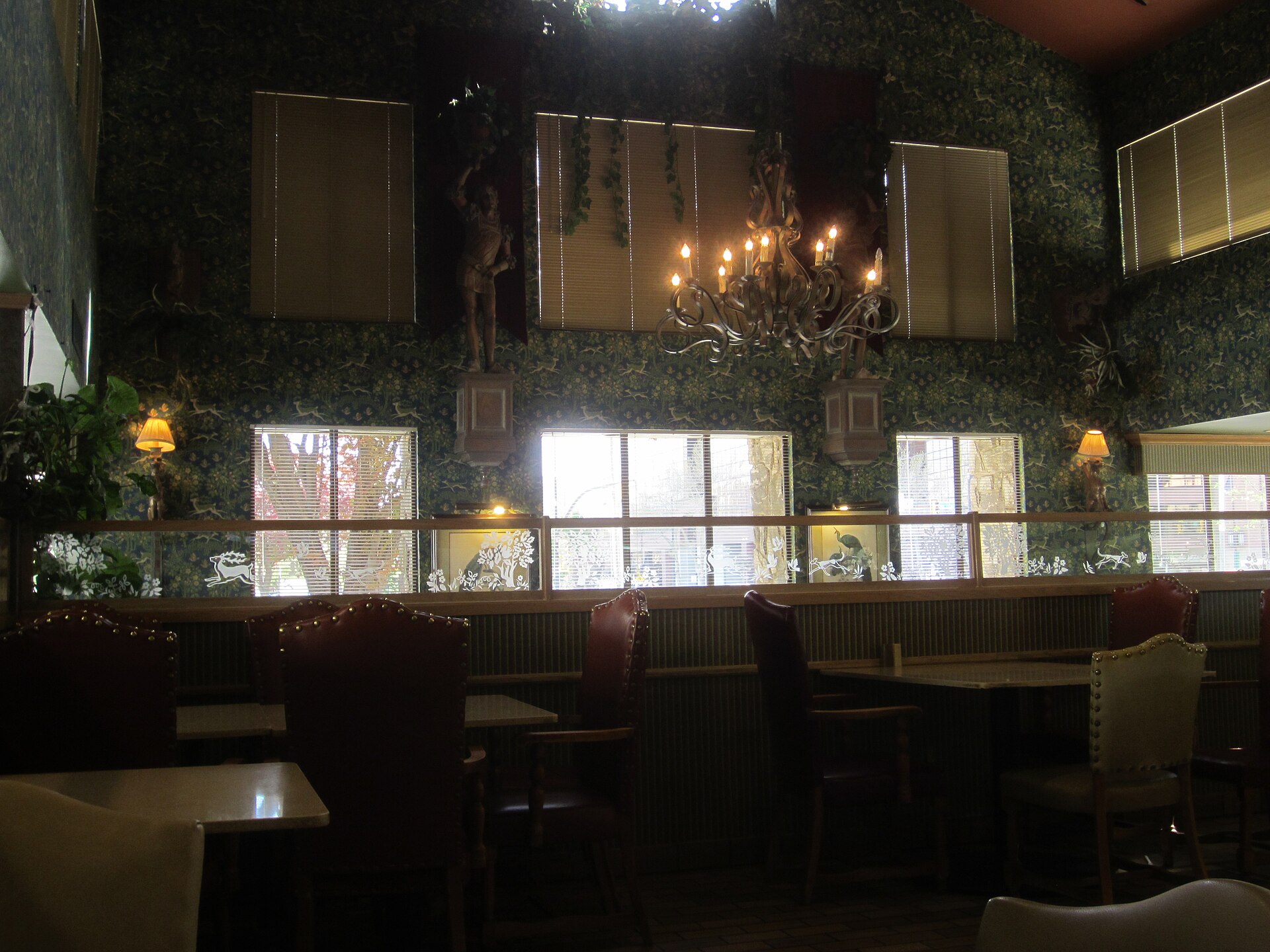 The dining room inside a Crown Burgers restaurant in Salt Lake City