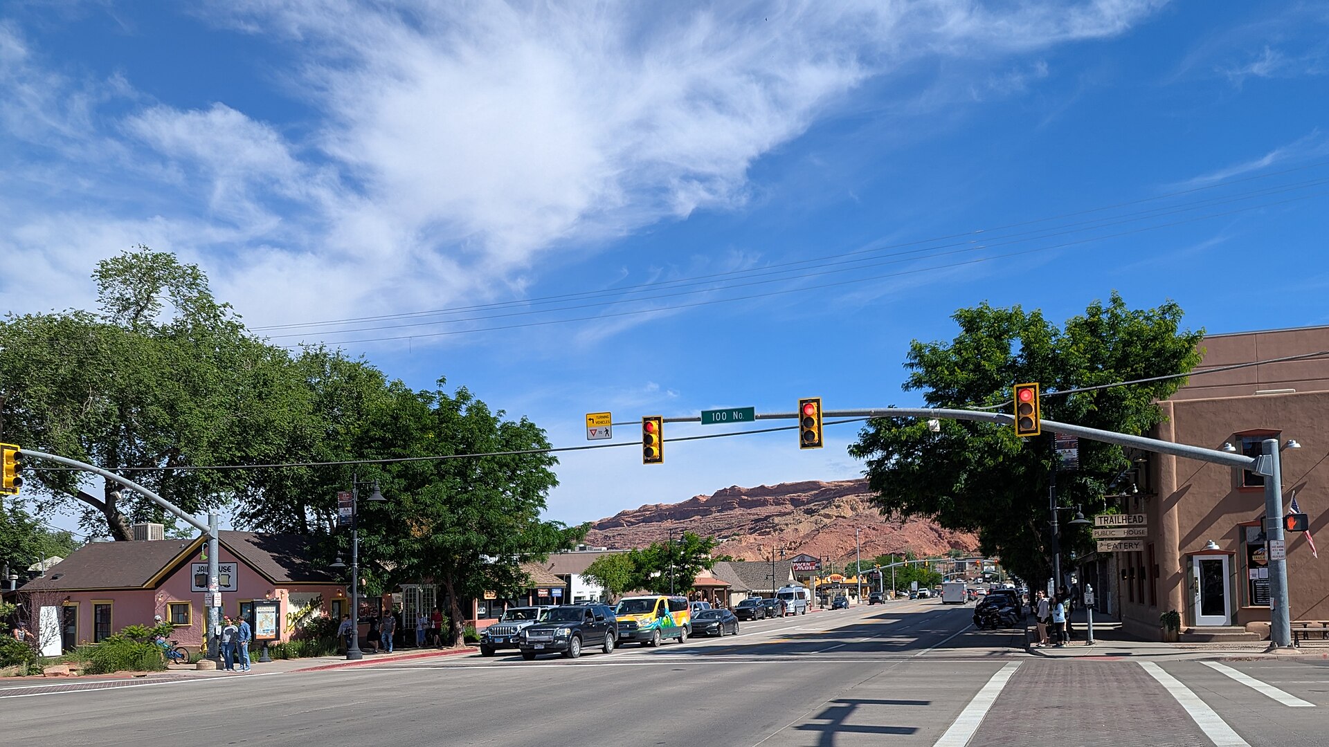 Main Street and 100 North in downtown Moab, Utah