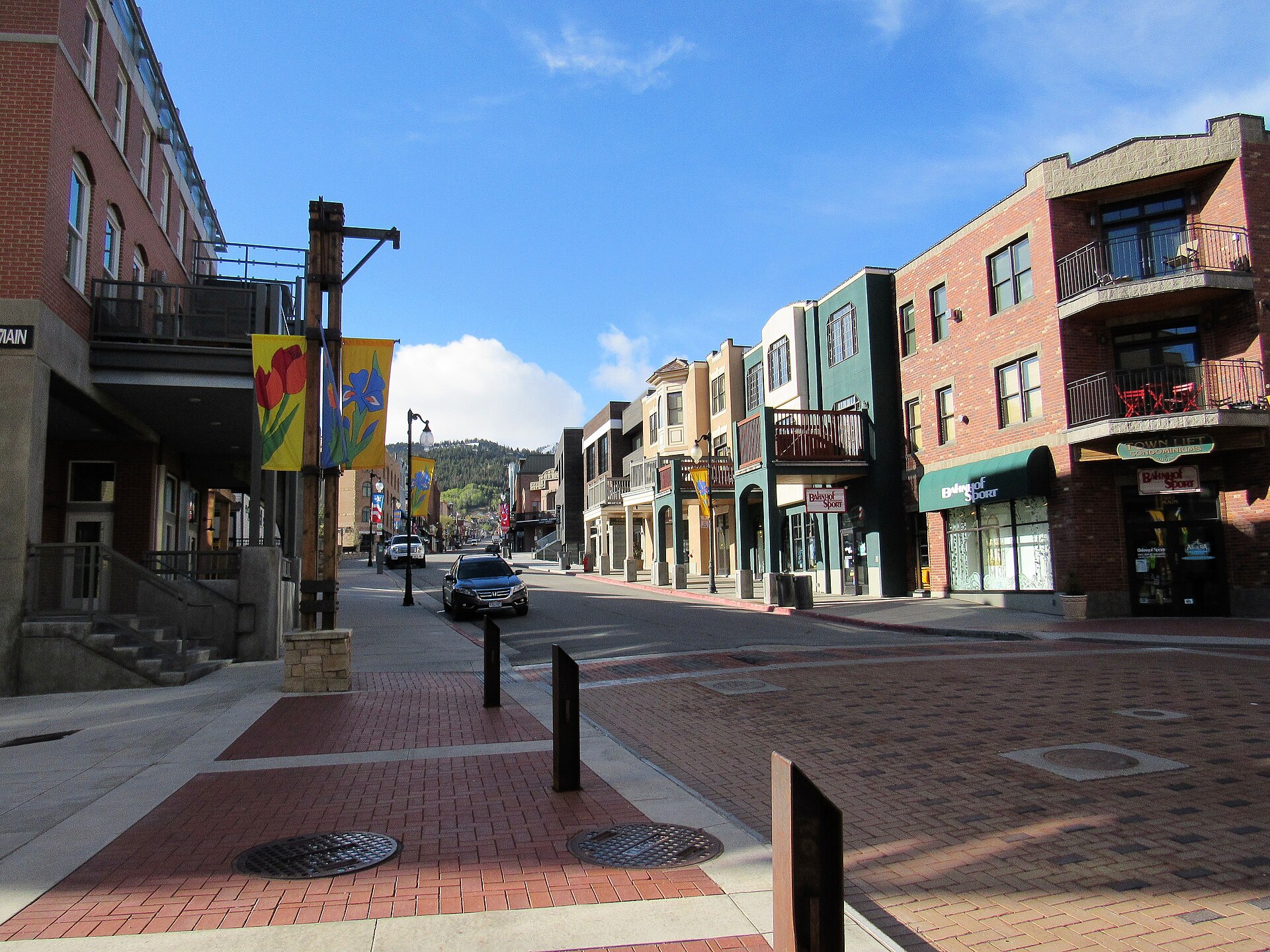 Storefronts along Main Street in Park City, Utah